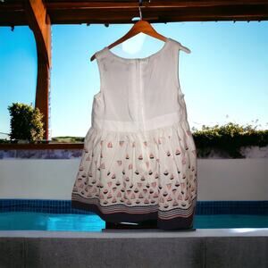 NWT Nautica Girls Size 12M White Orange Sailboat Print Dress Sleeveless